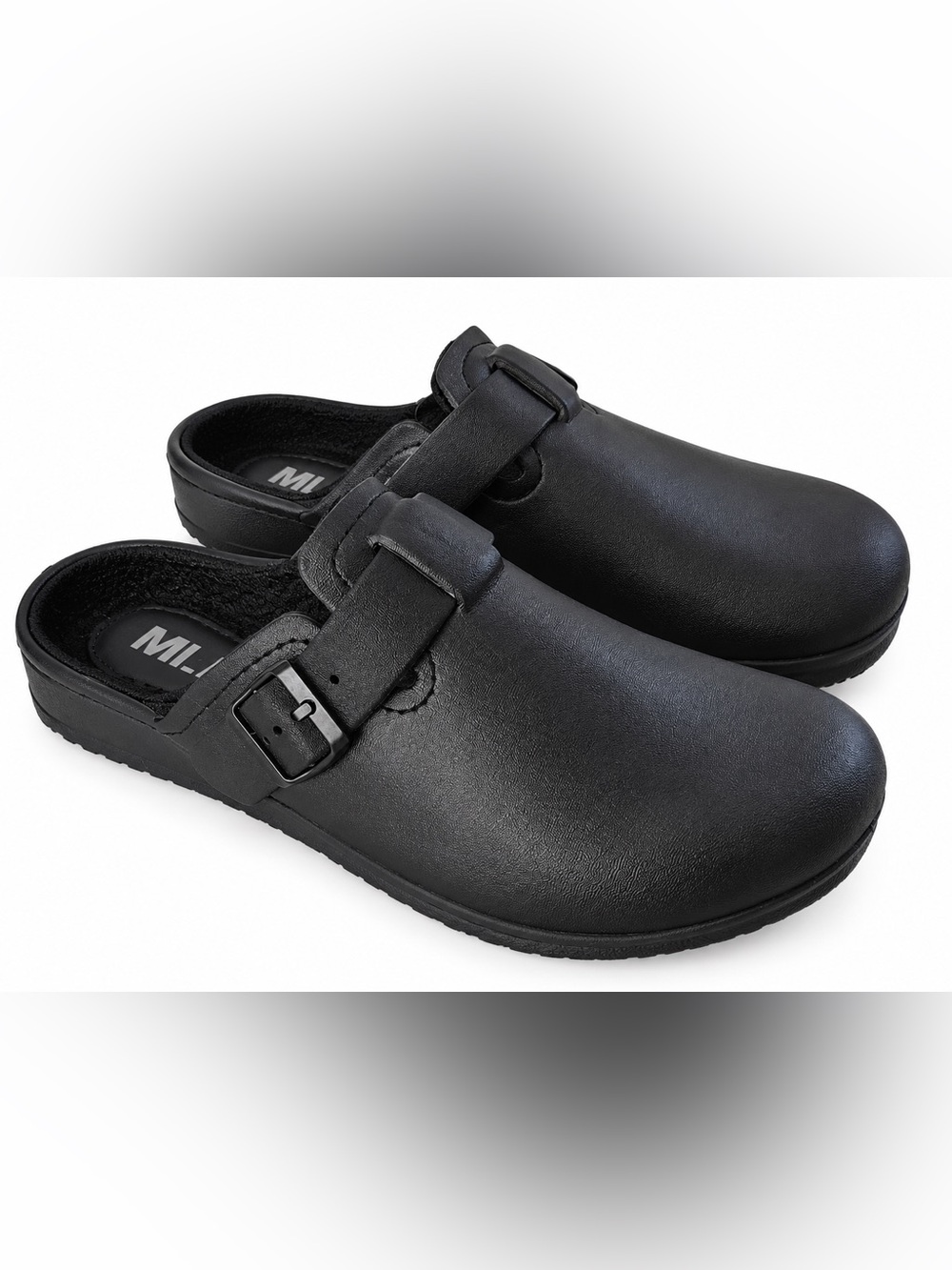 MIA Abba Black Faux Fur Lined Boston Clog Mules US Women’s Size 8, EUR 39